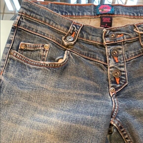 Fiorucci jeans 9 blue distressed bottom fly - Picture 8 of 14